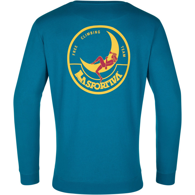 Ms Climbing On The Moon Sweatshirt, Turquoise/Yellow