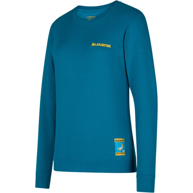 Ws Climbing On The Moon Sweatshirt, Turquoise/Yellow