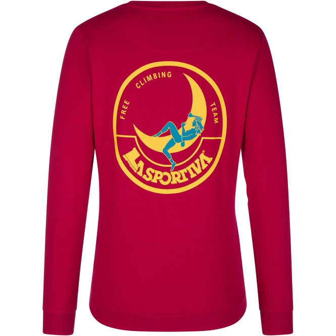 Ws Climbing On The Moon Sweatshirt, Fuchsia/Yellow