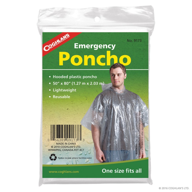 Emergency Poncho Clear One size