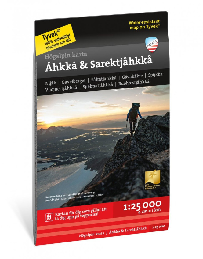 Högalpin karta Áhkká and Sarektjåkkå 1:25.000