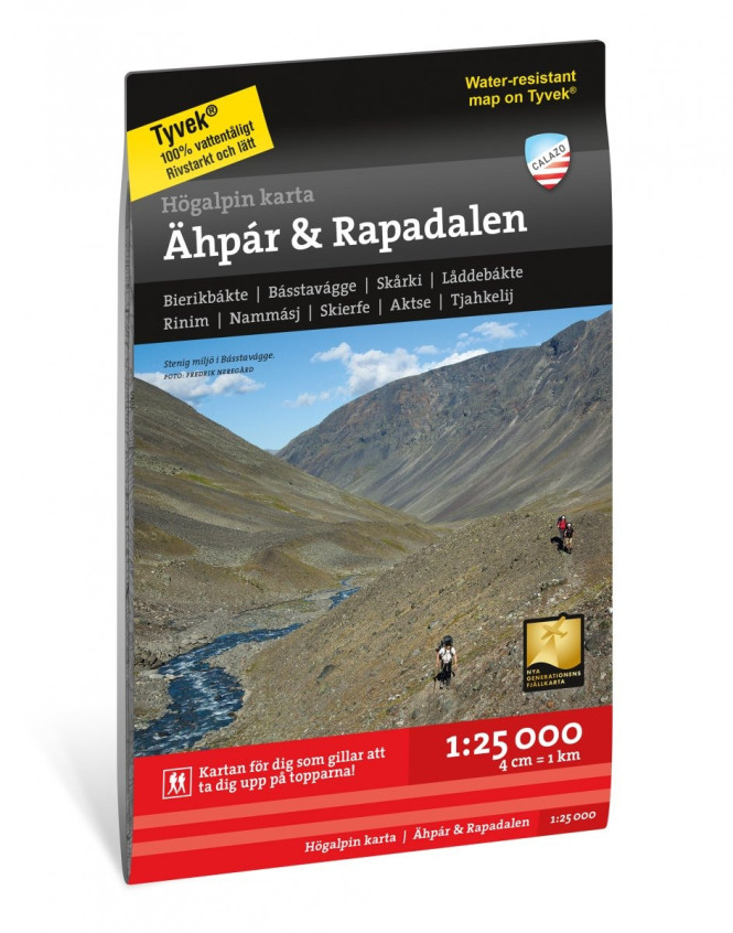 Högalpin karta Ähpar Aktse Rapadalen 1:25.000