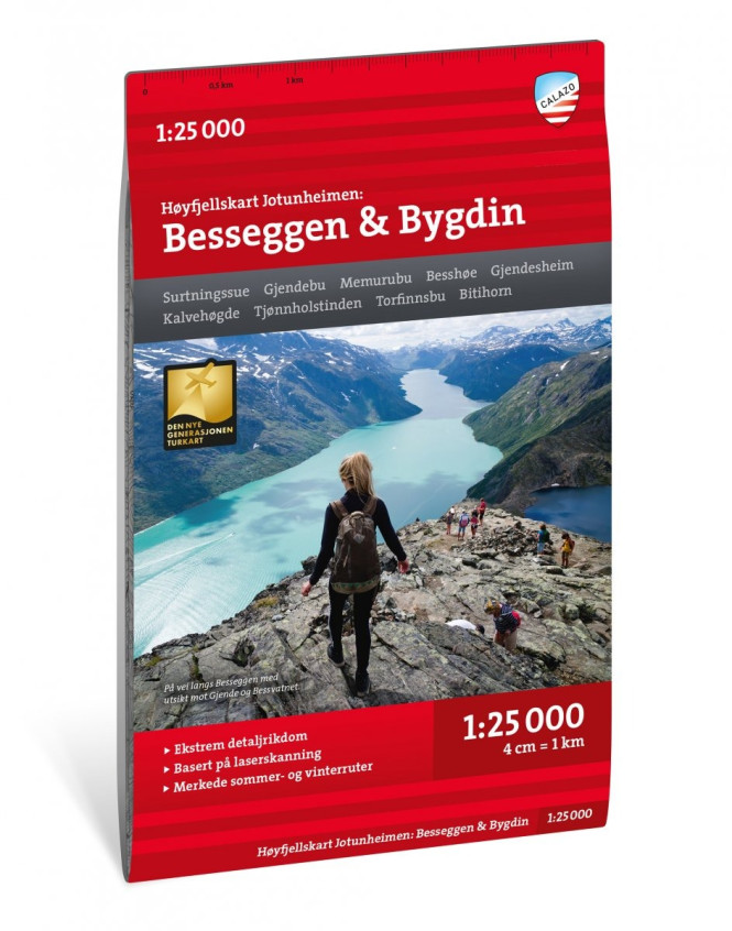 Høyfjellskart Jotunheimen: Besseggen and Bygdin 1:25000