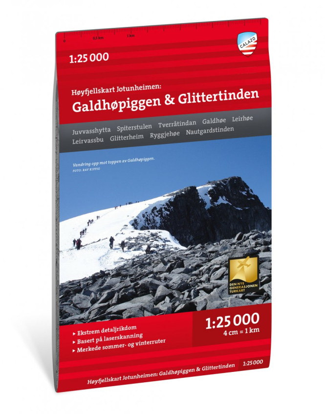 Galdhøpiggen and Glittertinden 1:25 000