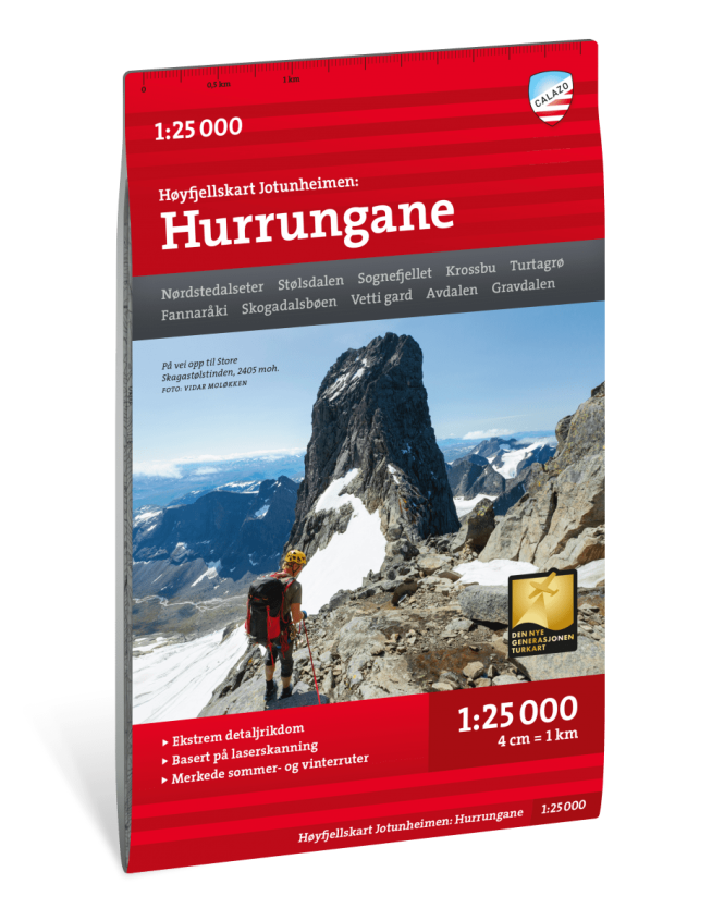 Høyfjellskart Jotunheimen: Hurrungane 1:25000
