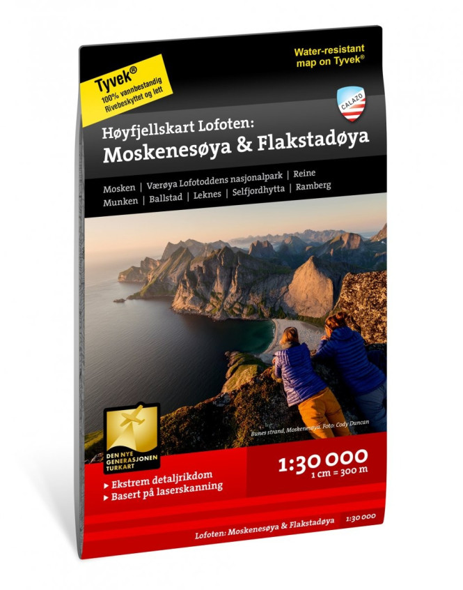 Høyfjellskart Lofoten: Moskenesøya and Flakstadøya 1:30.000