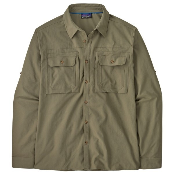 Mens Long-Sleeved Self-Guided Sun Shirt, River Rock Green