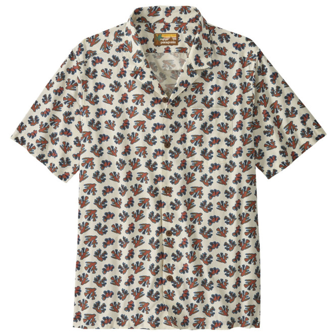 Mens Tidal Threads Camp Shirt, Oh Coral: Wool White