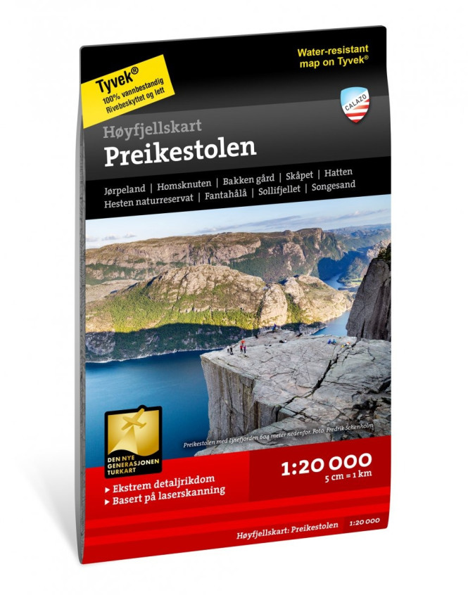 Høyfjellskart Preikestolen 1:20.000