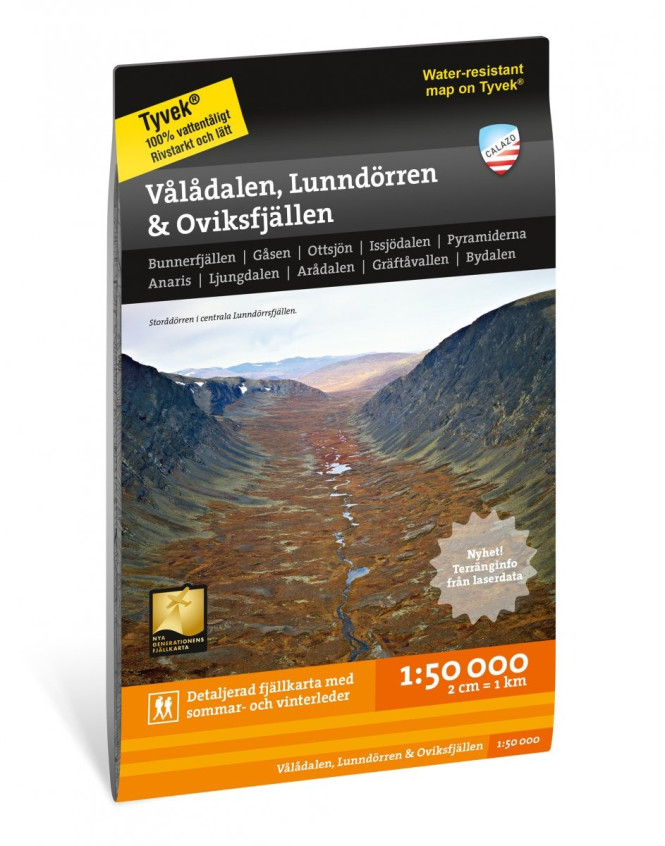 Vålådalen, Lunndörren and Oviksfjällen 1:50.000