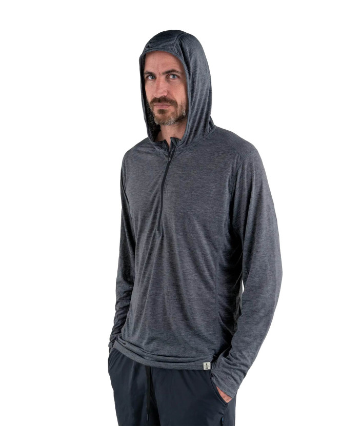 The Mirage Merino Sun Hoody, Charcoal